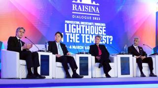 US Secretary of State Antony Blinken, Japanese Foreign Minister Yoshimasa Hayashi, Australian Foreign Minister Penny Wong and Indian Foreign Minister Subrahmanyam Jaishankar participate in a Quad Ministers panel in New Delhi, 3 March 2023