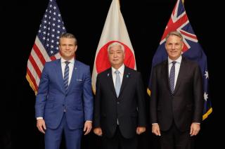 Trilateral meeting with the US Secretary of Defense, Pete Hegseth, Japan Minister of Defense, Gen Nakatani and the Australian Deputy Prime Minister and Minister for Defence, the Hon Richard Marles MP, at the Shangri-La Dialogue, Singapore, June 2025.