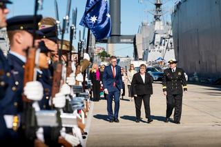 Australia’s Minister for Defence Industry Pat Conroy and UK Minister for Defence Procurement and Industry Maria Eagle met at Fleet Base East, Sydney in May 2025.