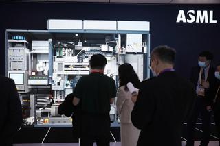 ASML’s EUV lithography machine on display during the 4th China International Import Expo in Shanghai in November 2021. 