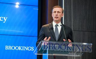 National Security Adviser Jake Sullivan speaking at the Brookings Institution, April 2023. 